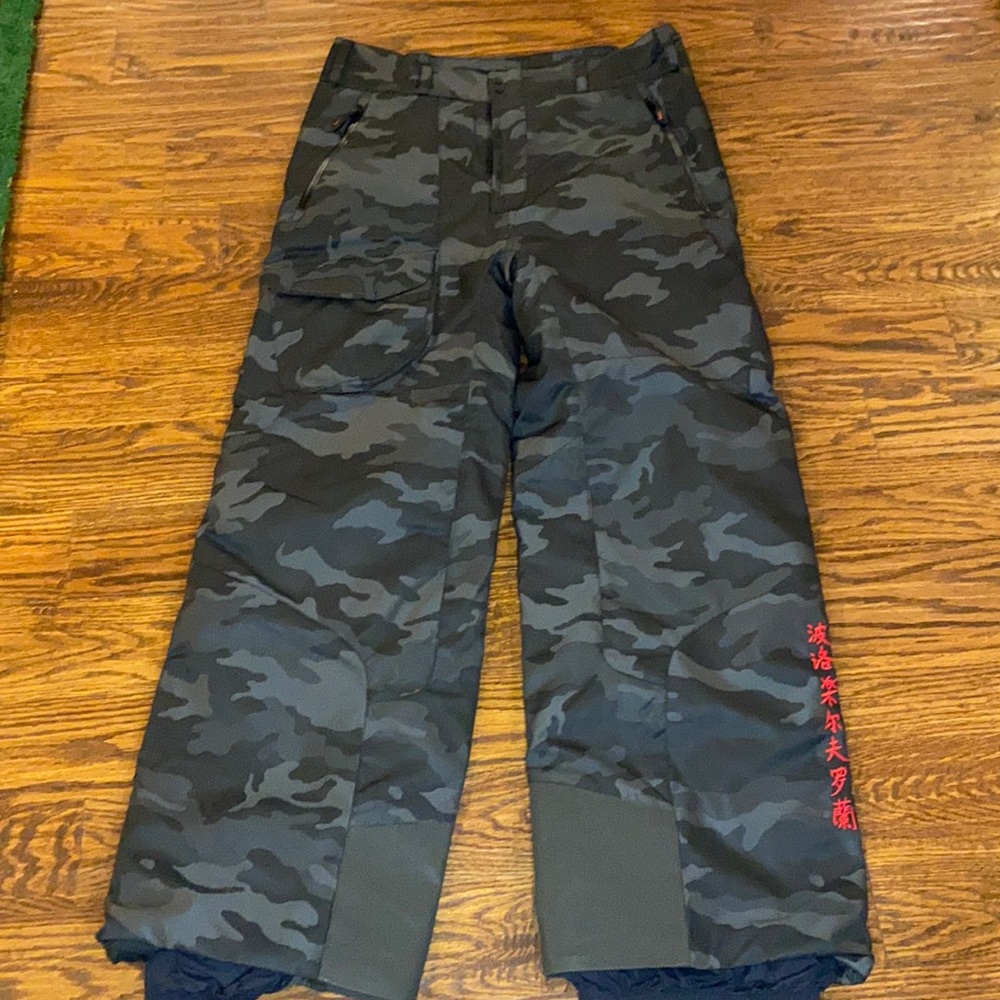 EUC RLX Ralph Lauren Mens Ski Pants Camo Gray Black XL